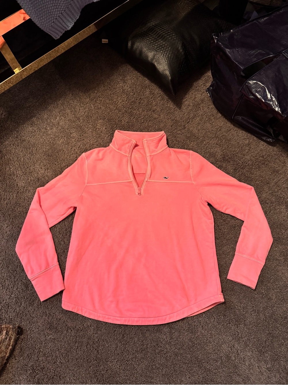 Vineyard Vines Women's Coral Quarter-Zip Pullover